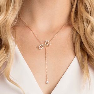 SWROVSKI | Mixed Color Lifelong Bow Y Necklace